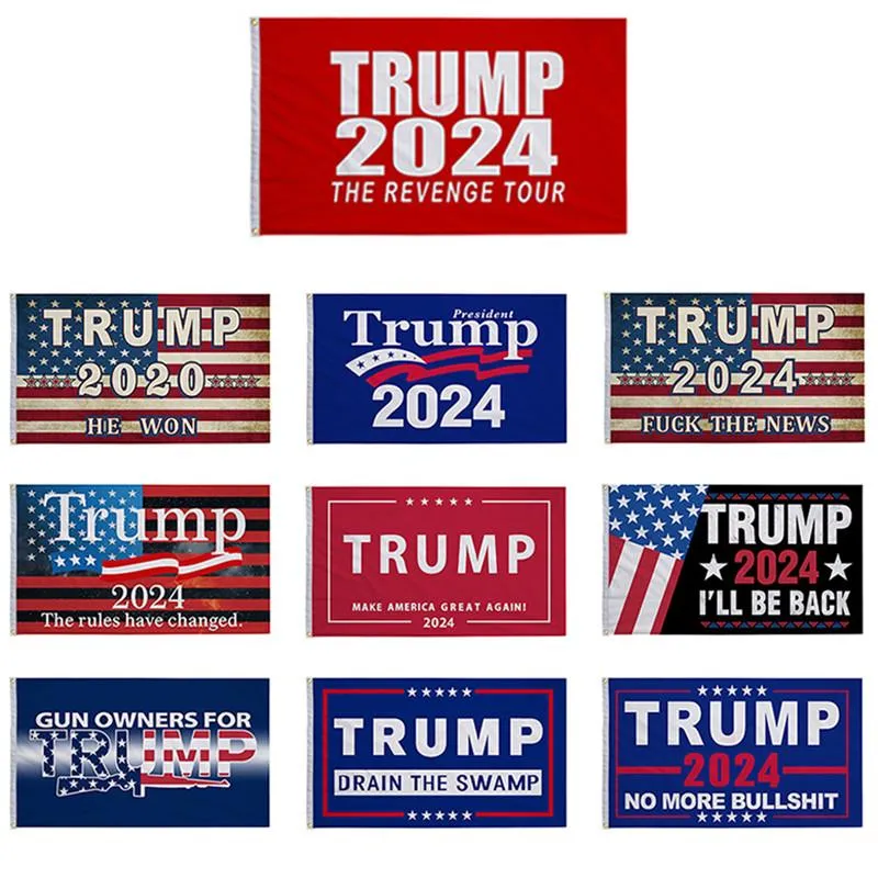 Drapeau Trump 3x5 pieds, drapeaux électoraux 2024, Donald The Revenge Tour, bannière 150x90cm, expédition rapide, en STOCK