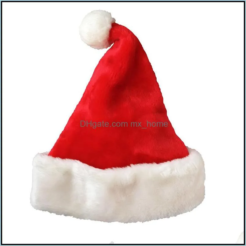 Decorations Festive Supplies Home & Garden Red Santa Claus Thicken Tra Soft Plush Cosplay Hat Decoration Adts Christmas Party Xmas Hats Dbc