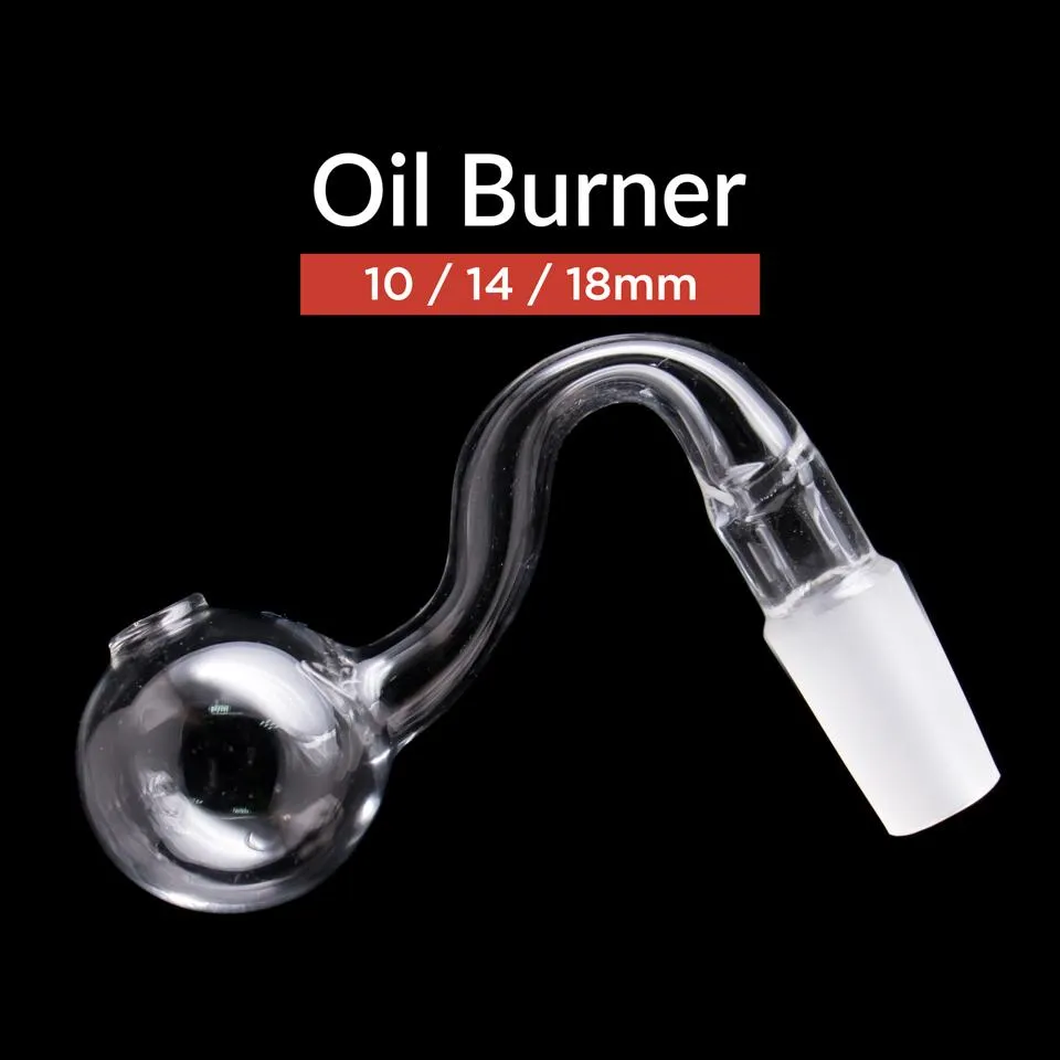 10mm 14mm 18mm Male Female Clear Pipes Thick Pyrex Glass Oil Burner ...