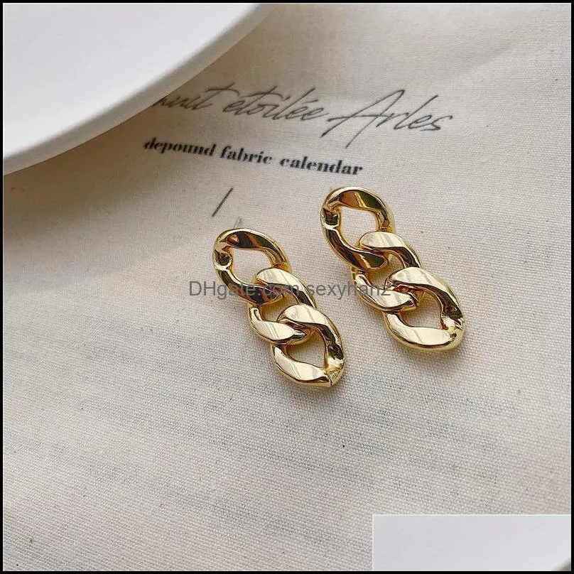 S1912 Hot Fashion Jewelry Vintage S925 Silver Post Geometric Chain Tassel Earrings Dangle Stud Earrings