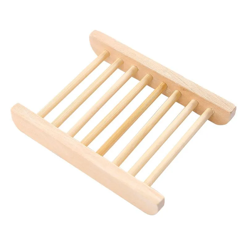 Natural Bamboo Wooden Soap Dish Wooden Soap Tray Holder Storage Soap Rack Plate Box Container for Bath Shower Bathroom DH8886