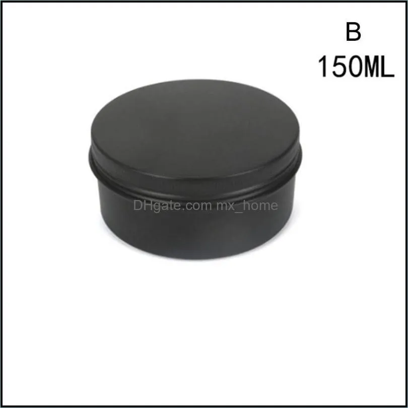 Black Aluminum Jar Empty Small Lip Oil Cosmetic Eye Cream Bottle Refillable Travel set Lotion Tin Container