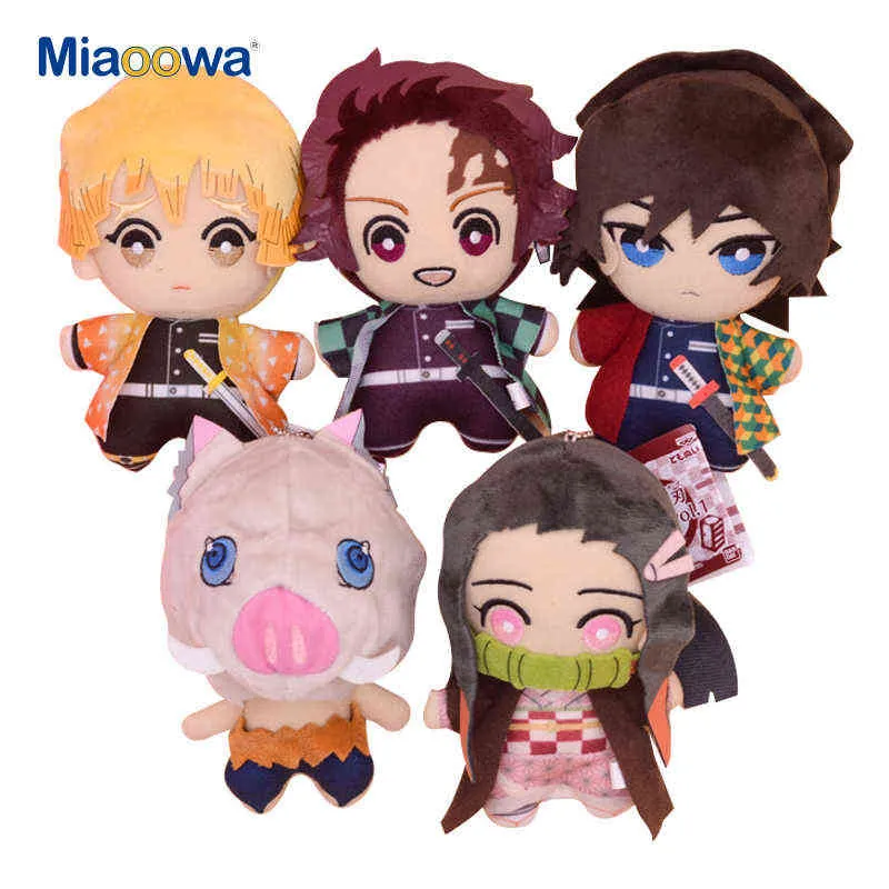 15cm Japão Anime Demon Slayer Tomioka Giyu Kamado Tanjirou Kamado Nezuko Agatsuma Zenitsu Brinquedos De Pelúcia Boneca Peluche Crianças Presente Y211119