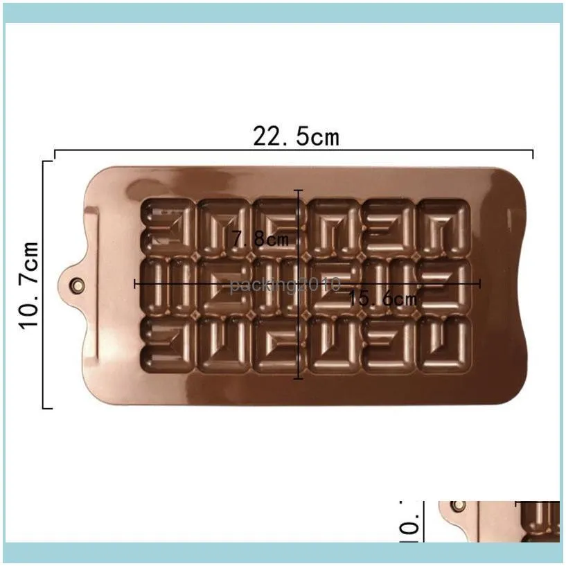 Baking Moulds Food Grade Silicone Different Shape Waffle Chocolate Mould Fondant Patisserie Candy Biscuit Bar Molds DIY Cake Mode Decoration Bakeware Kitchen