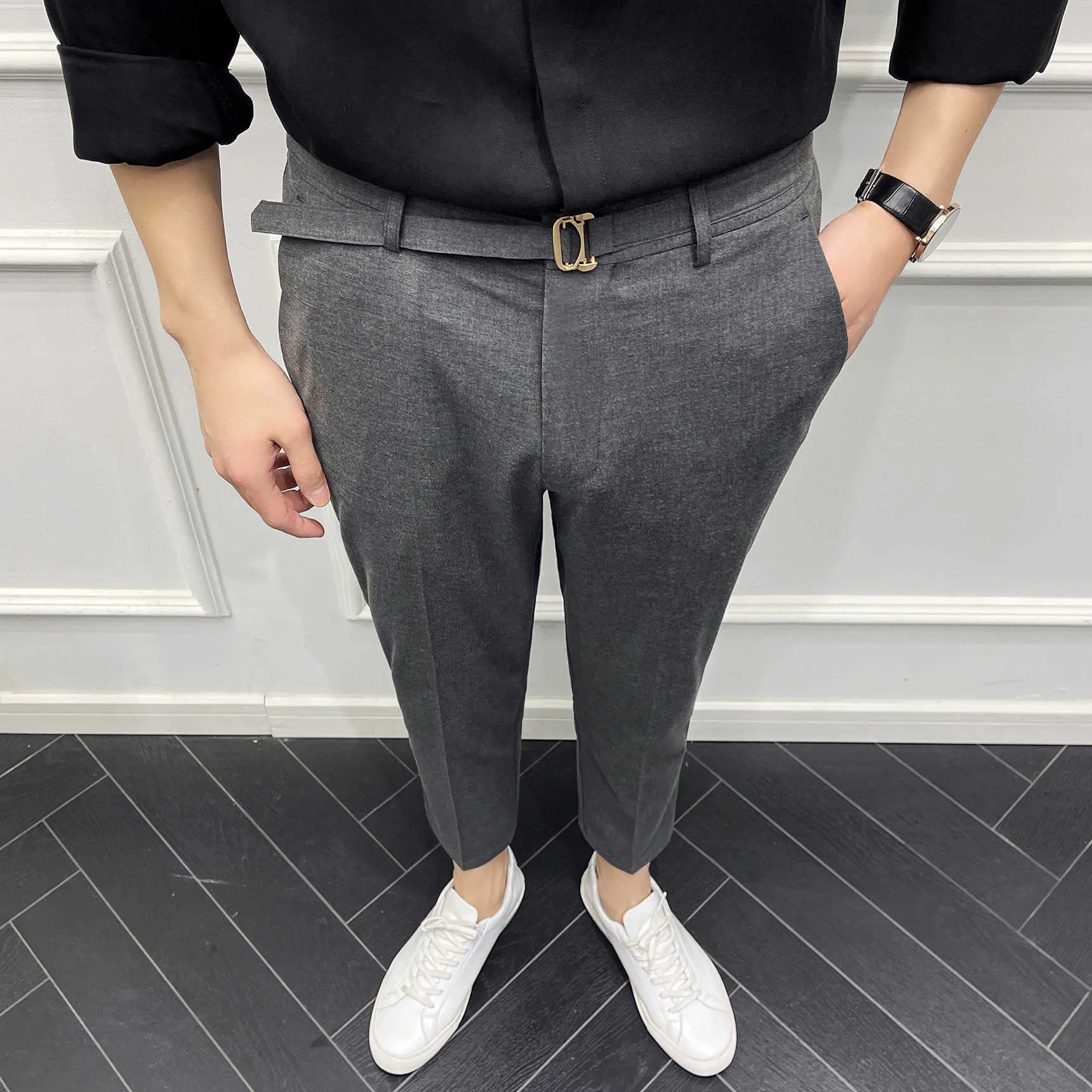 Black satin suit pants | The Kooples - US