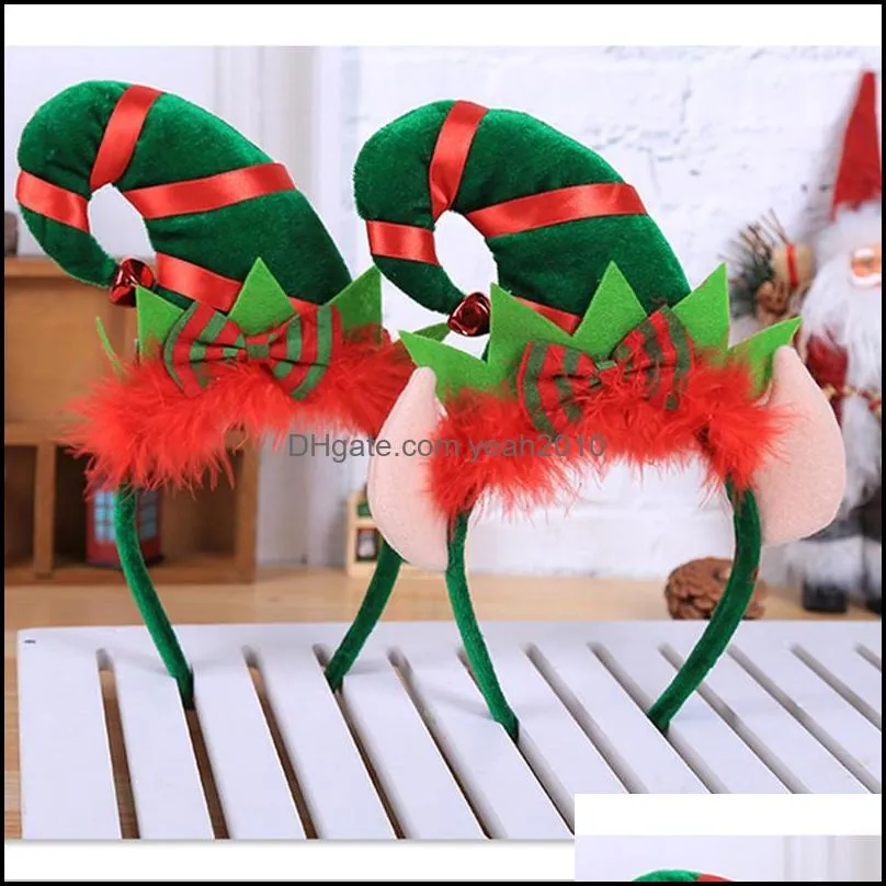 Christmas Decorations 2021 Elk Santa Snowman Headband Ornaments Party Noel Decor Navidad Year Kids Gift Natal