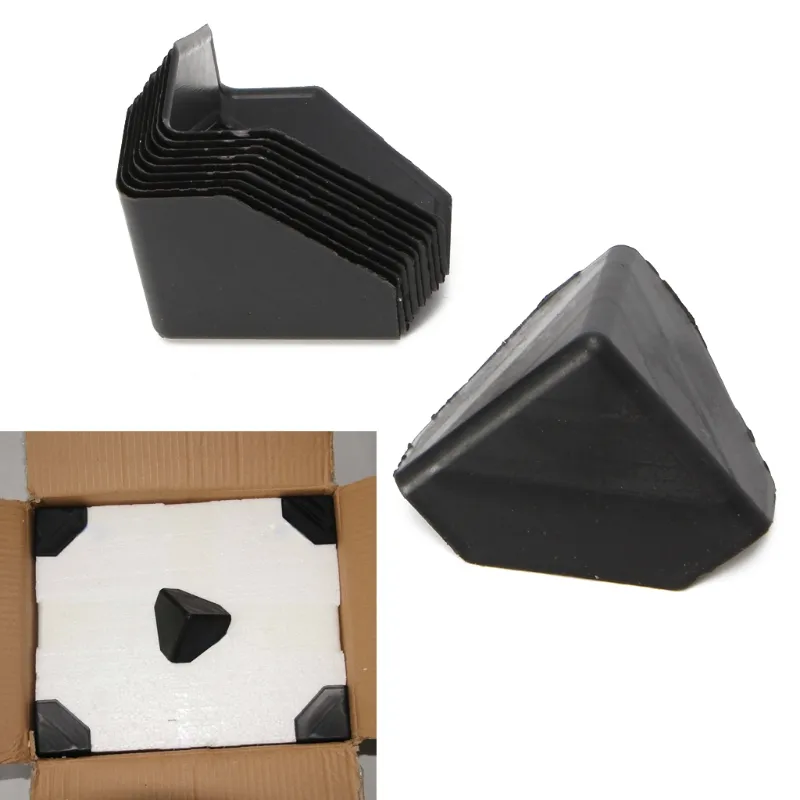 6 cm * 6 cm siyah plastik üçgen köşe koruyucu kapak için ekspres karton kutu köşe korumaları