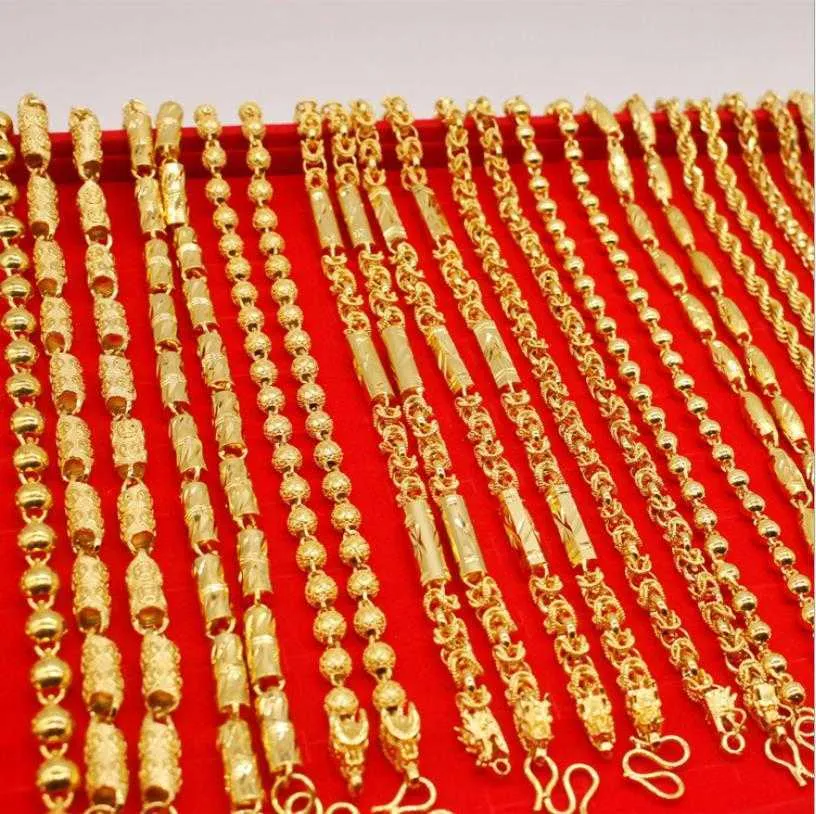 Мужской кулон классический 24K твердое золото заполненное ожерелье для мужчин Точно желтое золото роскошное мужское кулон ожерелье для партийных ювелирных изделий G0913
