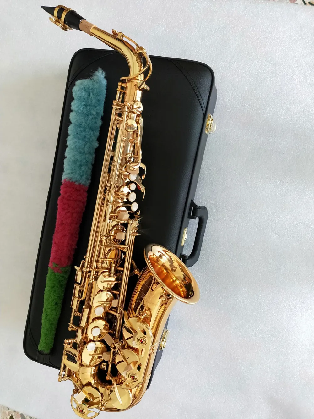 Brand Gold Alto Saxophone Yas82Z Japan Sax Eflat Music Instrument med Case Professional Level8625689