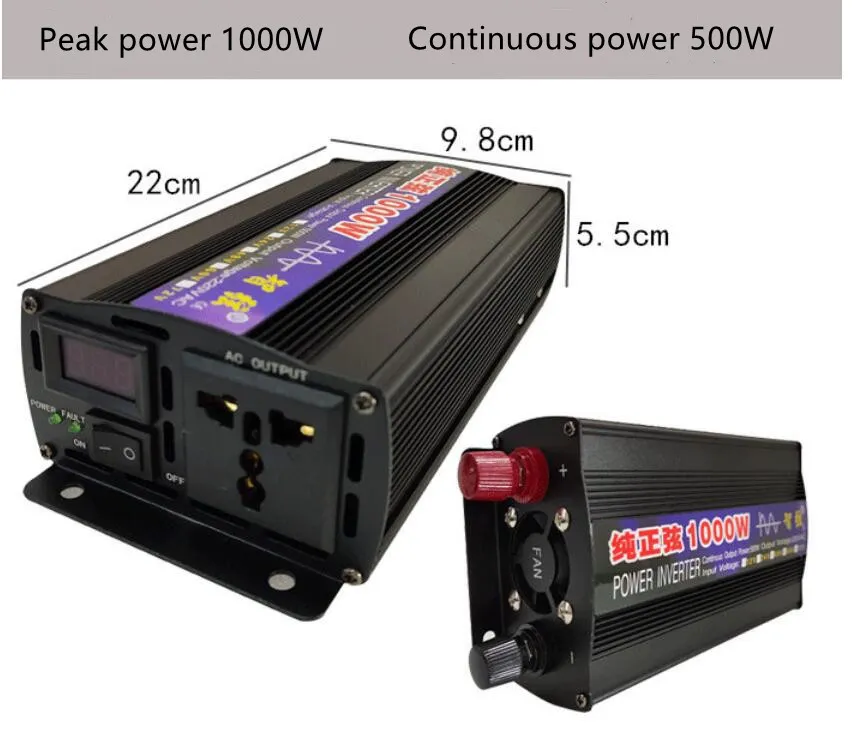 Onduleur à onde sinusoïdale pure 12V24V48V à 220V