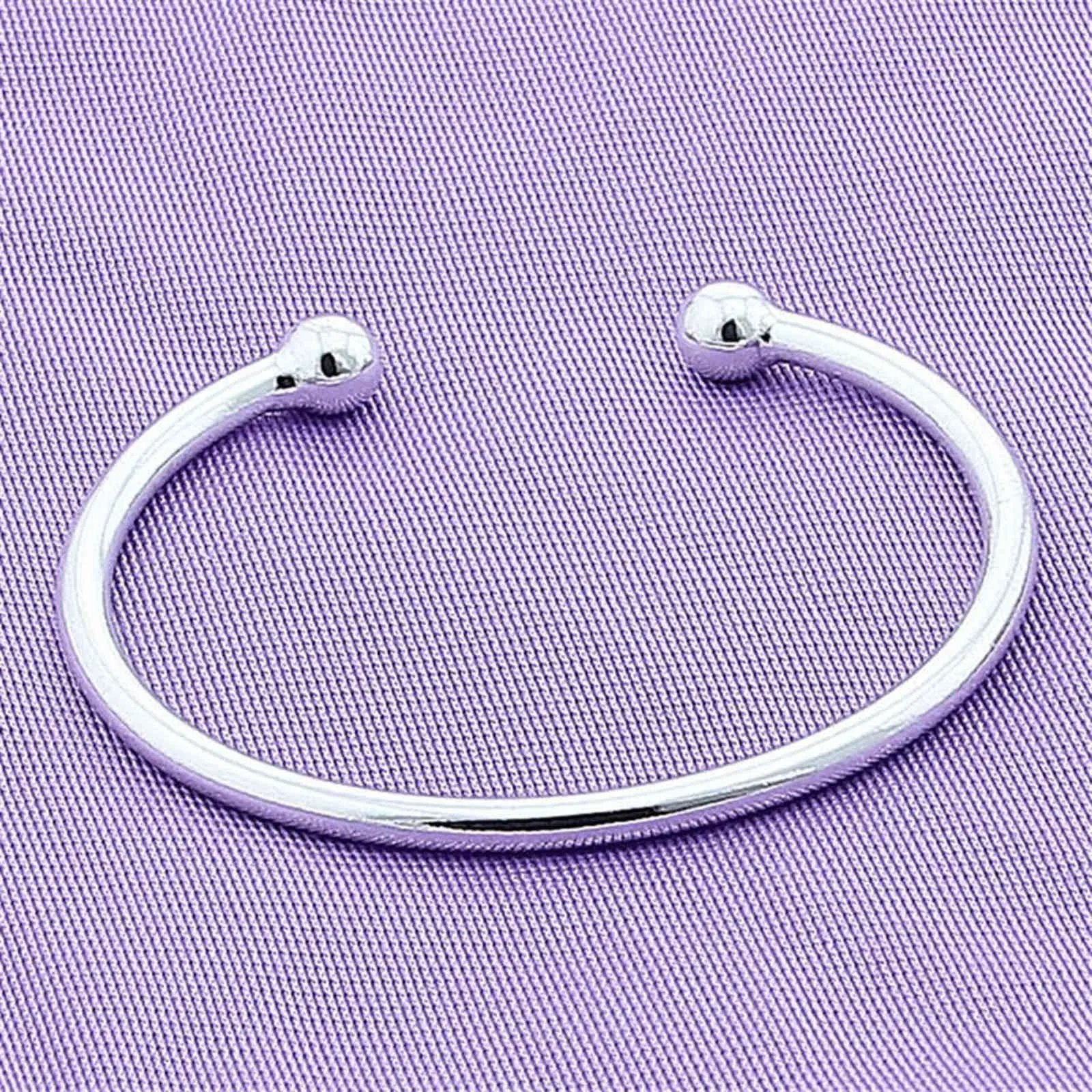 Bracelet en argent Sterling 925, perles solides et lisses, pour femmes et hommes, bijoux de fête de fiançailles et de mariage, cadeau