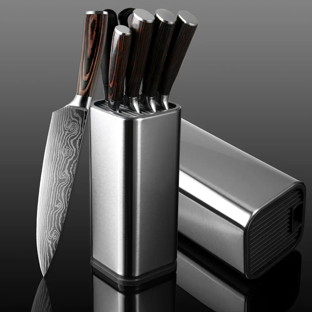 XITUO Kitchen Chef Set 4-8PCS set Knife Stainless Steel Knife Holder Santoku Utility Cut Cleaver Bread Paring Knives Scissors