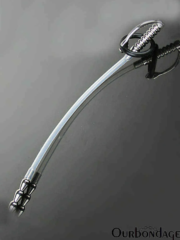 NXY Sex Adult toy Ourbondage Stainless Steel Rubber Pipe Snake Shape Urethral Catheter Chastity Insert Dilator_voghion.com