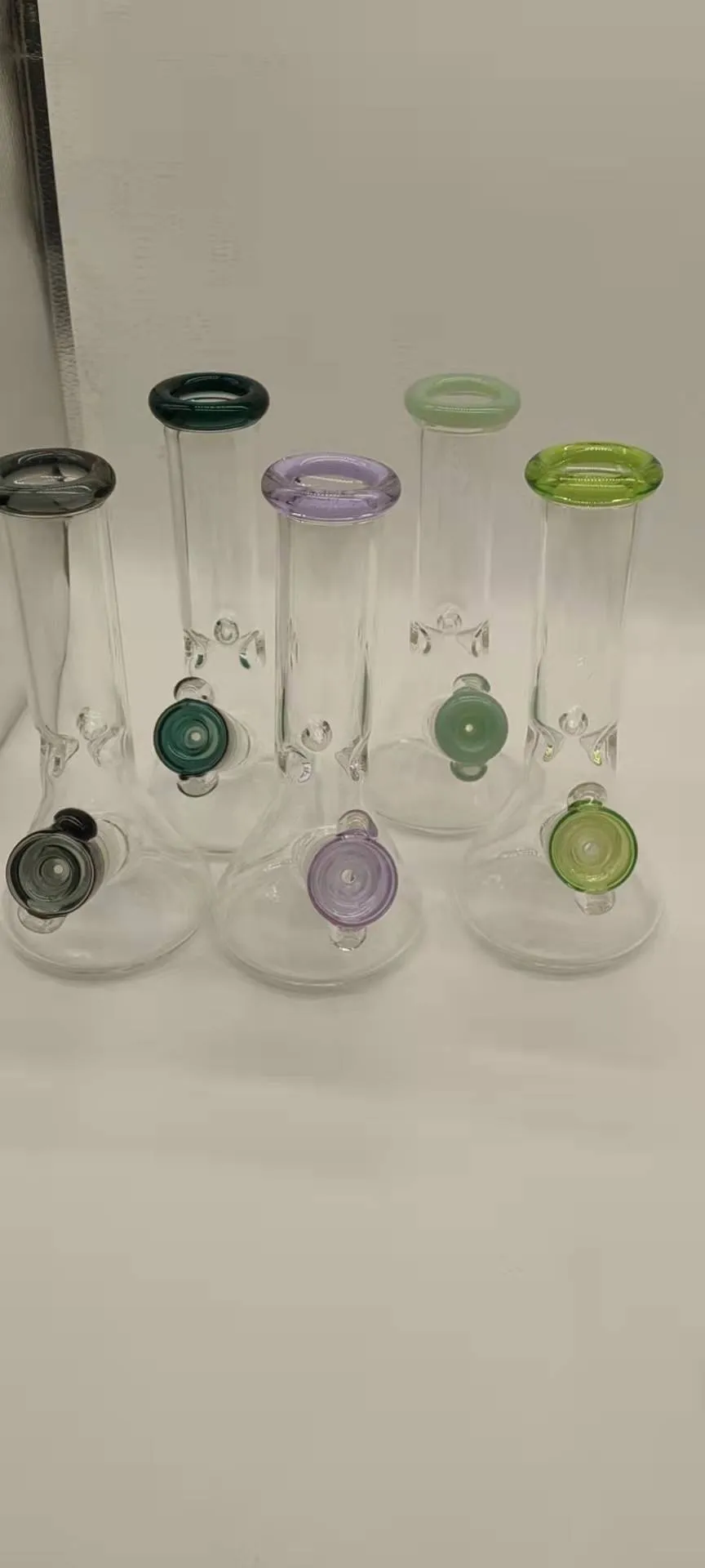 Bong in vetro con bicchiere per narghilè, pipa per ghiaccio, materiale spesso 4 mm, bong per fumatori