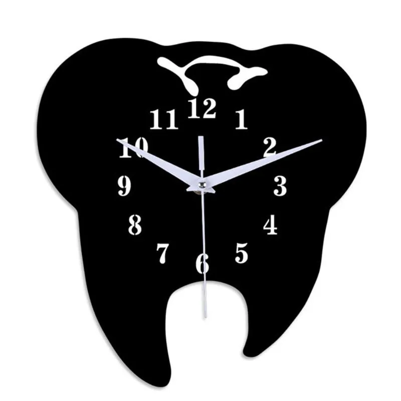 Orologi da parete 1pc denti creativi Horloge 3d fai da te adesivi specchio acrilico decorazione della casa soggiorno ago al quarzo