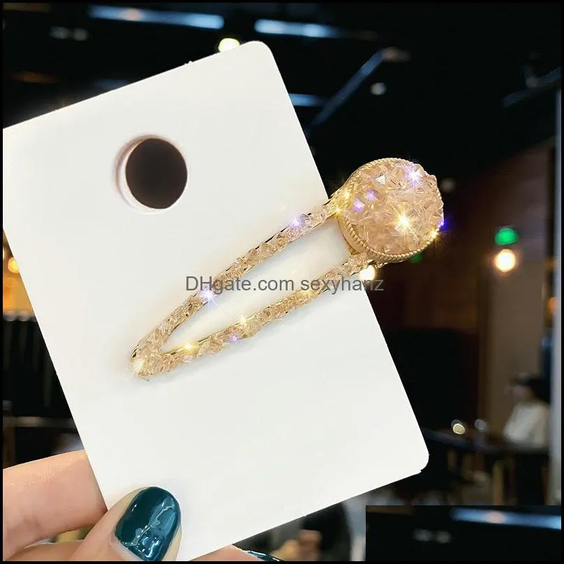 S1436 Hot Fashion Jewelry Fashion Jewelry Women`s Rhinestone Crystal Hairpin Hair Clip Dukbill Toothed Hair Clip Bobby Pin Lady