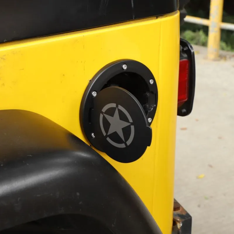 Cubierta De Llenado De Combustible RT-TCZ Para Jeep Wrangler TJ 1997-2006 | Sin Cerradura, ABS Y Aluminio, Negro, Antirrayones