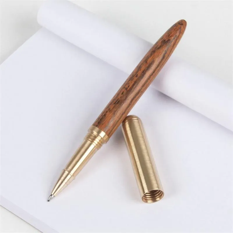 Stylos à gel de haute qualité 0,5 mm Encre noire Stylo à bille en bois de luxe Stylo Pennen Boligrafos Kugelschreiber Canetas Penna Kalem 03665