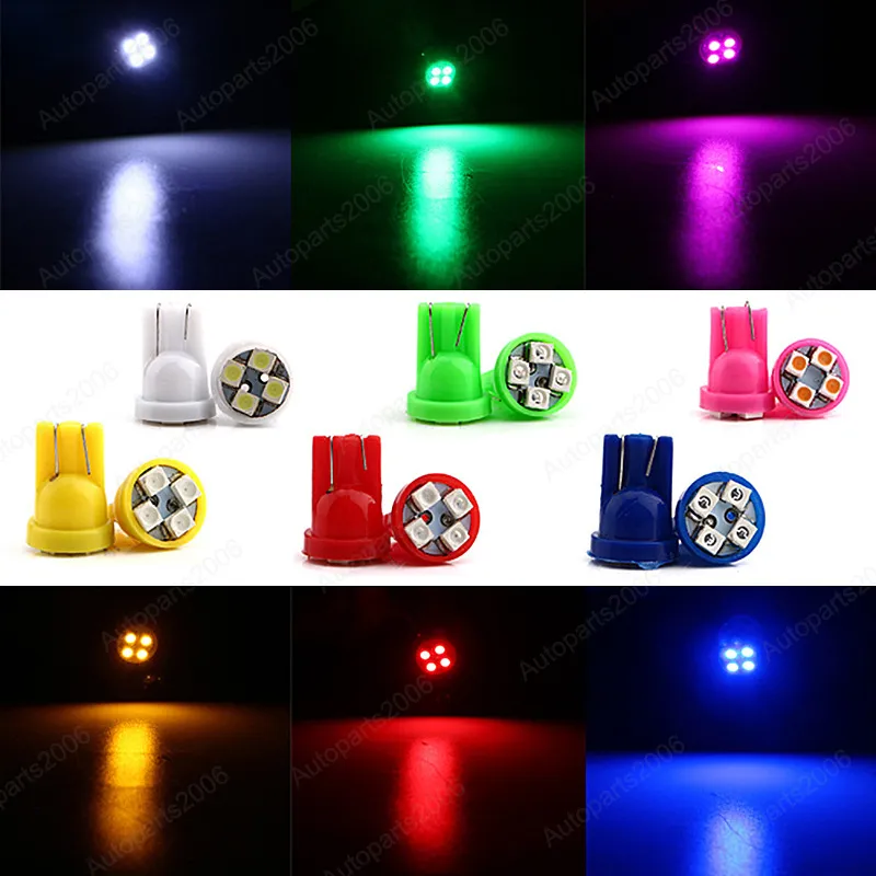 50ピース/ロットウェッジT10 W5W 1210 4SMD LED車の電球168 194 2825クリアランスランプインテリア読書ドームドアのライセンスプレートライト12V