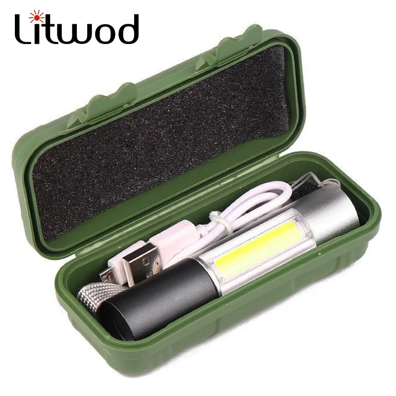 Q5 Mini lampe de poche LED Penlight 1000LM torche étanche 3 Modes Zoomable mise au point réglable lanterne ampoules portables Litwod