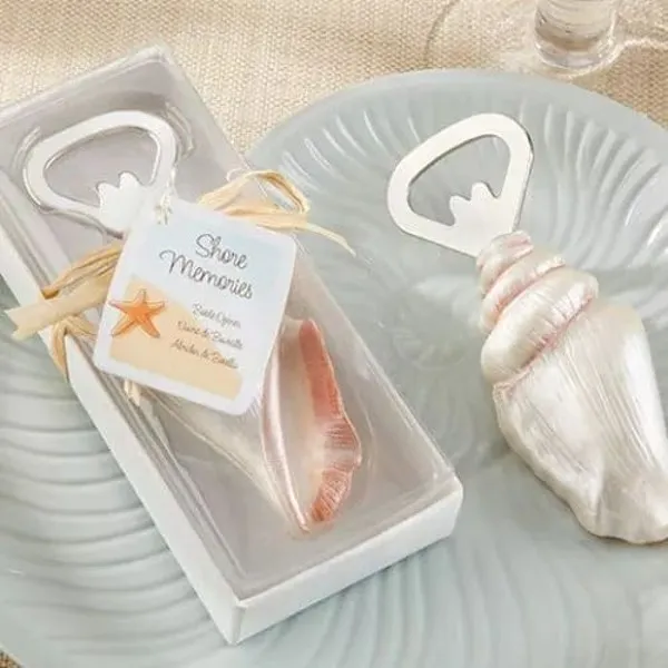 10 teile/los Kreative Conch Flaschenöffner Sommer Strand Romantische Hochzeit Gefälligkeiten Geschenk Für Gast Party Jahrestag Lieferungen Dekorationen AL8841