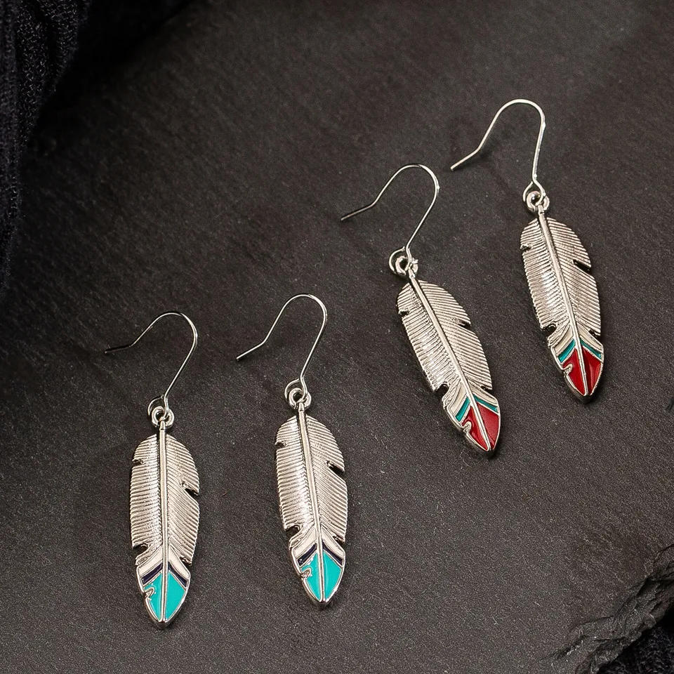 Blad dangle droppe örhängen vintage etnisk silver färg hängande för kvinnor kvinnliga mode årsdag smycken smycken recept