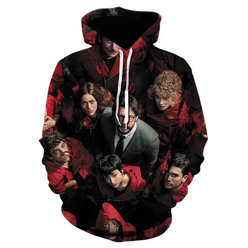 Halloween Card House 3D Digital Print Hoodie Roll Spela Sweater Casual Men's