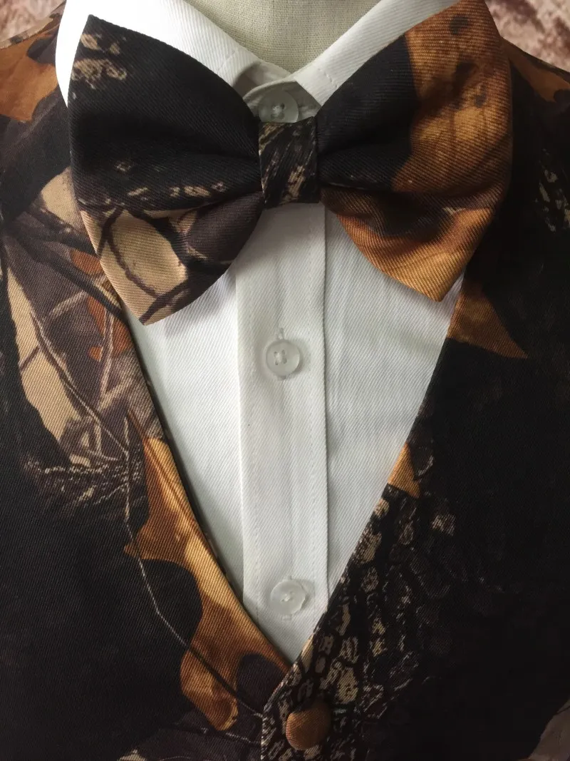 Imprimer Camo Groom Gilets Pour Mariage De Pays Camouflage Slim Fit Mens Gilet Robe Tenue 2 pièces ensemble Gilet Et Cravate Sur Mesure Pl256k