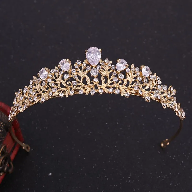 Hair Clips & Barrettes Bride Zircon Crown Flower Type Korean Rhinestone Headwear Headband Wedding Accessories HQ0230