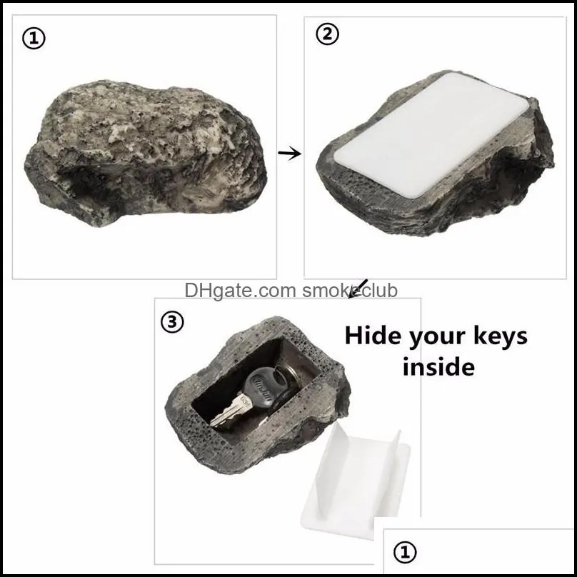 Key Box Rock Hide In Stone Security Safe Storage Organizer Door Case Box Hiding Outdoor Garden Ornament