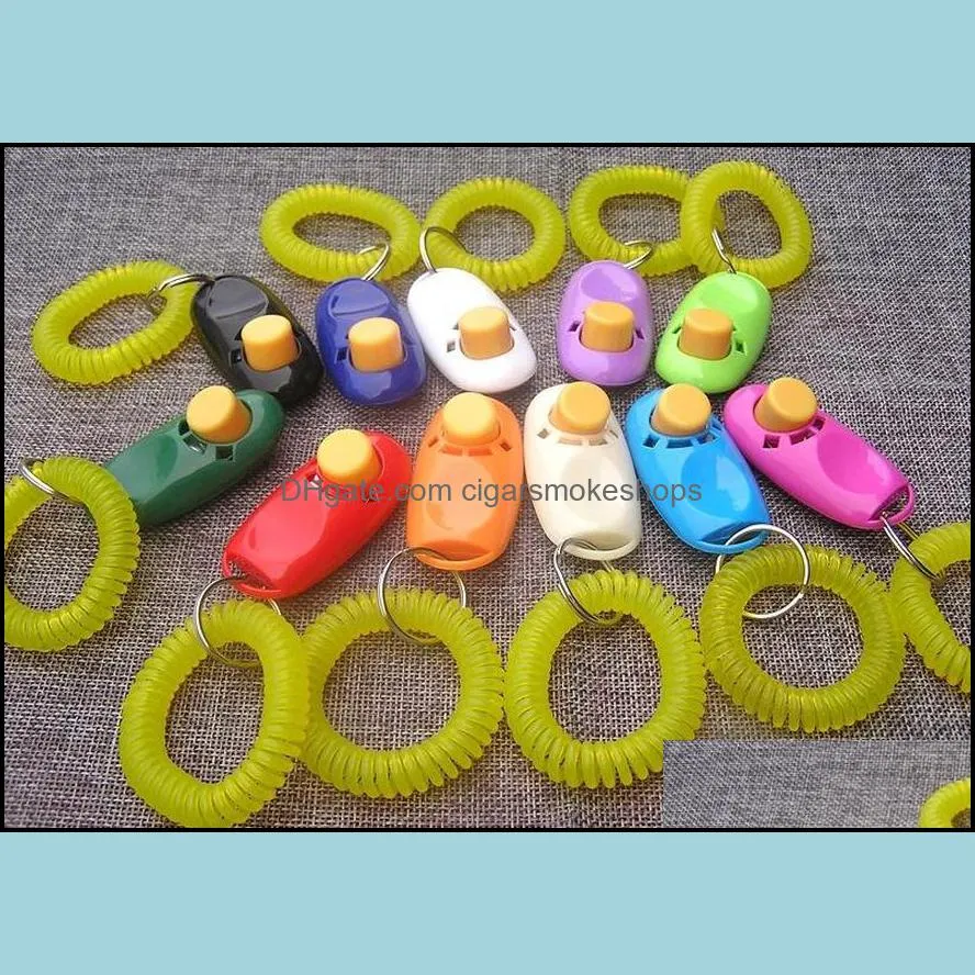 Hundetraining Obedience Supplies Pet Home Garden 100 Stücke Clicker Xh1216 Aid Sound Button Band Handgelenk 11 Trainer Werkzeug Farben Klicken Sie mit Hunden G