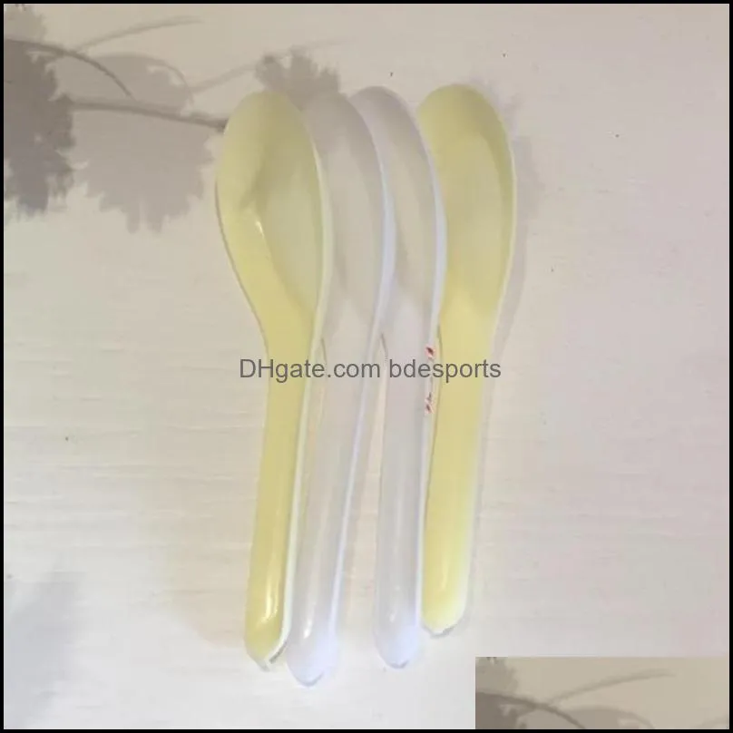 3600pcs food Soup Spoons Saimin Ramen White Plastic Spoon Outdoor Disposable Dining Food Sale Fast Water-ice cake