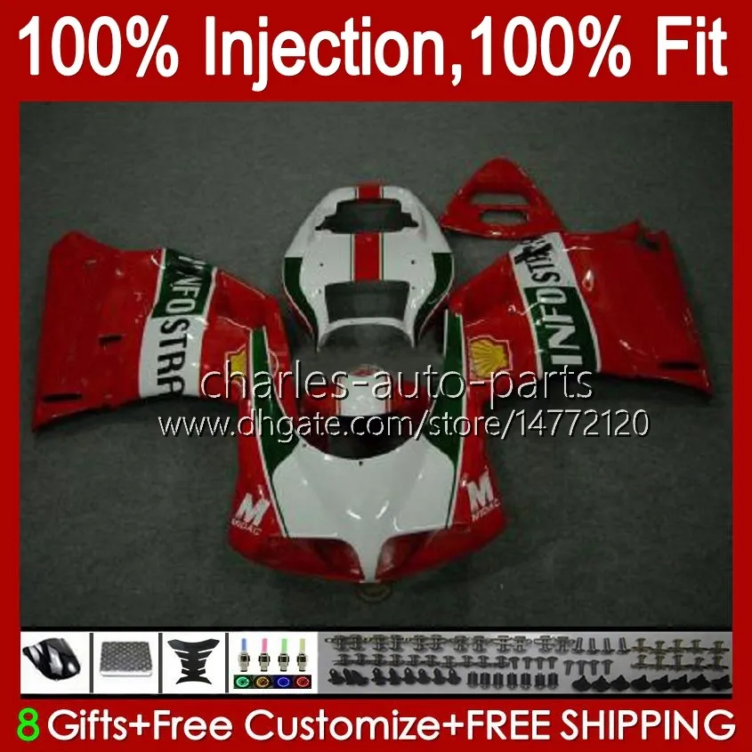 Injection Fairings For DUCATI 748 853 916 996 998 S R 94 95 96 97 98 42No.72 748R 853R Red green white 916R 996R 998R 94-02 748S 853S 916S 996S 998S 1999 2000 2001 2002 OEM Body