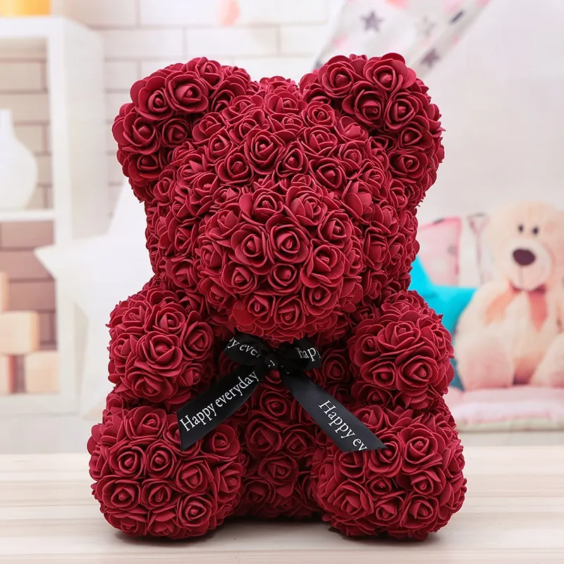 Cadeaux d'ours roses par Flower in Festive Party Supplies Couronnes de cadeaux de la Saint-Valentin123789