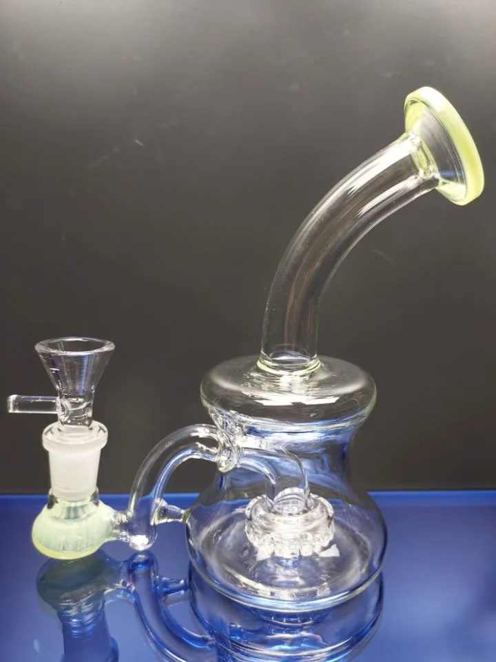 Green Glass Bong Oil Burner Water Bong Matrix Perc Bongs With Bowl