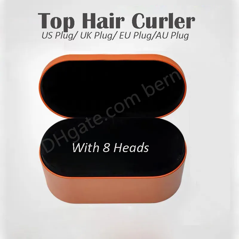 Pronto para enviar! UE / EUA / Reino Unido / Au Versão Cabelo Encrespador Ferramentas de Salão Profissional 8heads Curlers Curling Ferro com caixa de presente