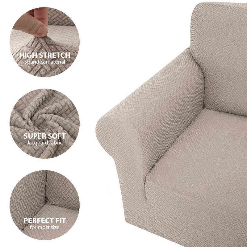 Fodera per sedia da ufficio con schienale alto, in poliestere jacquard
