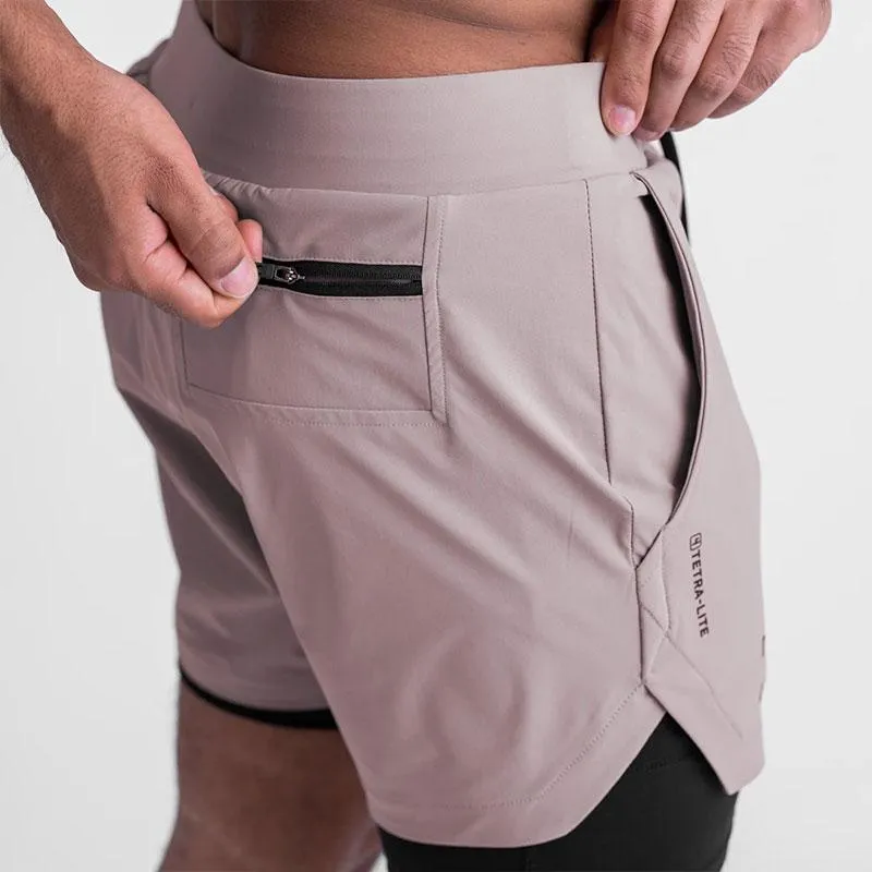 Pantalones cortos para correr Camuflaje Marca Doble Deck 2 en 1 Gimnasio Entrenamiento deportivo Shorts2021 Correr de alta calidad para hombre