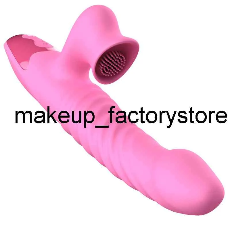 Massagem massagem aquecimento telescópico vibrador vibrador lambendo vagina clitóris estimulador g ponto masturbador sexo brinquedo para mulher