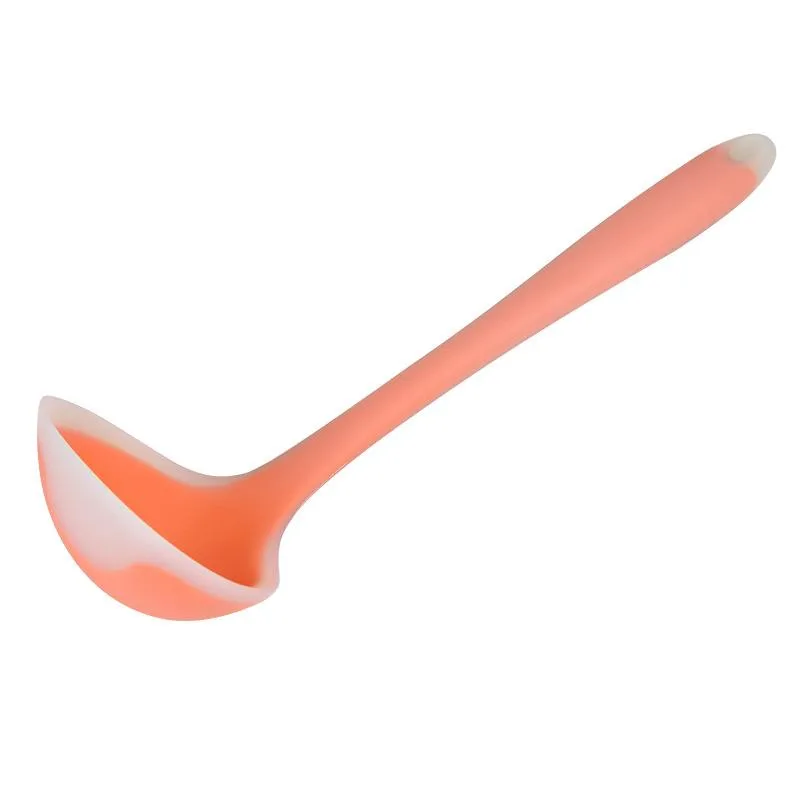 Spoons Translucent Silicone Spoon Nonstick Anti High-Temperature Soup Scoup Cooking Tools Kitchen Supplies Drop