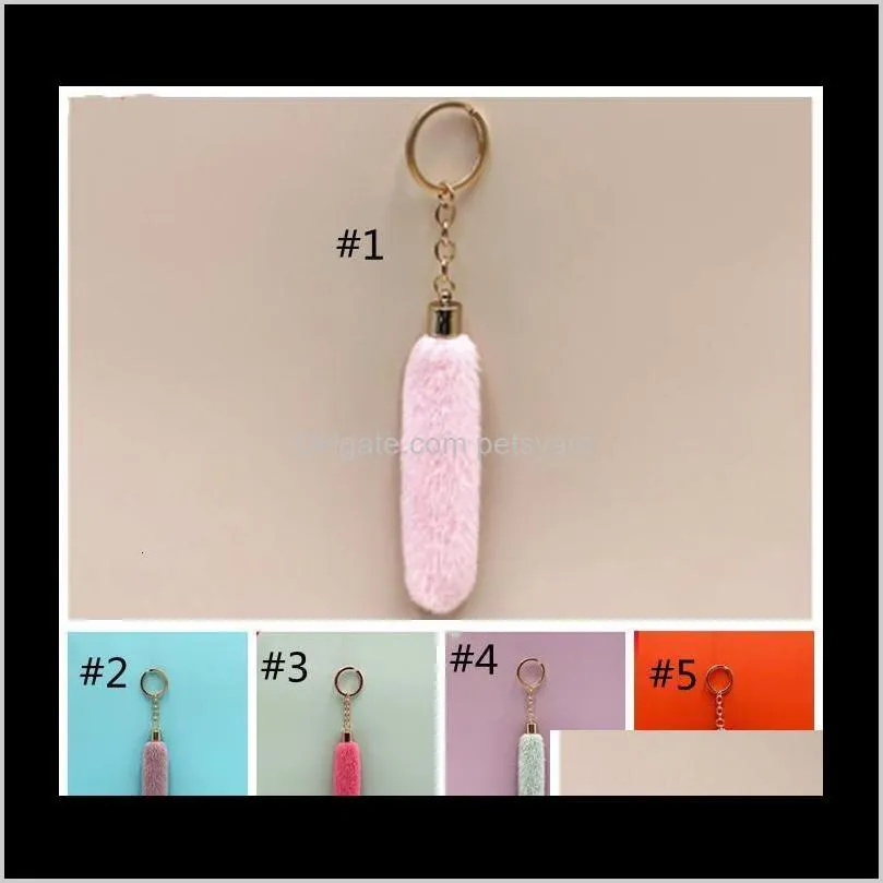 cute tassel plush keychain cartoon bag pendant car key chain ring ornaments accessories creative gifts 156 n2