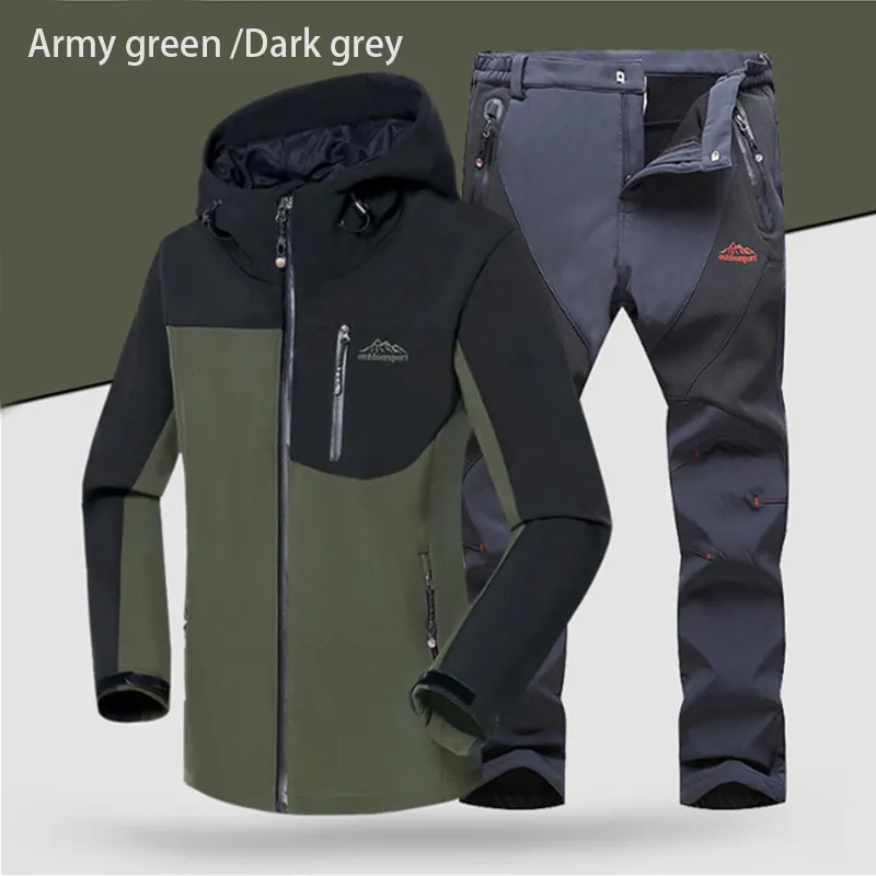 Pantalón trekking invierno softshell gris antracita para hombre 