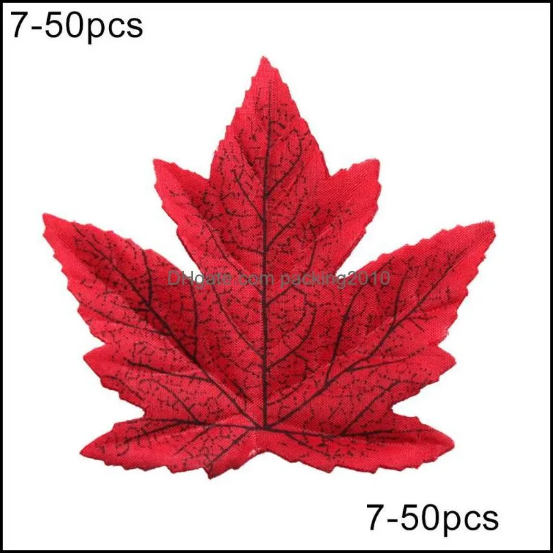 Decorative Flowers & Wreaths 50Pcs Artificial Lifelike Autumn Simulation Fall Leaves Wedding Halloween Party Scrapbook Decor