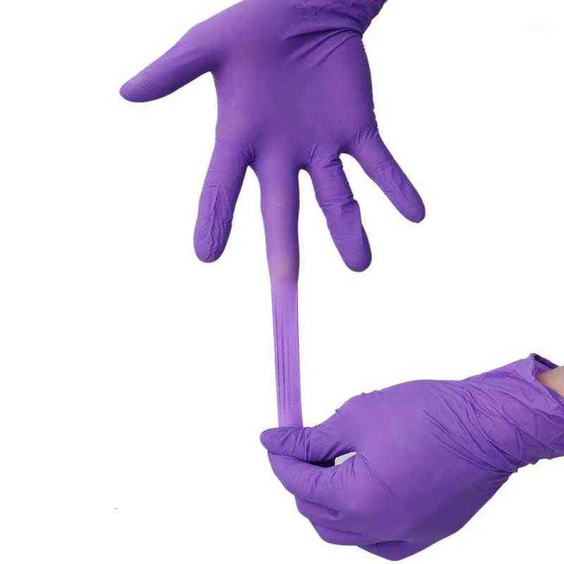 100 pièces violet gants jetables Latex vaisselle cuisine travail caoutchouc jardin universel pour gauche et droite en Stock1