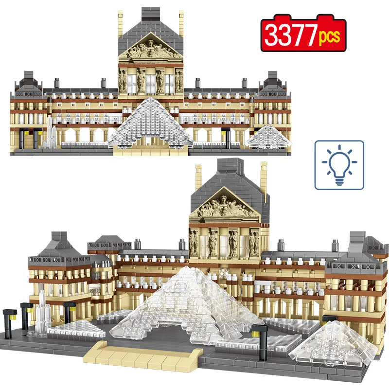 3377 stücke Welt Berühmte Stadt Landschaft 3D Diamant Mini Modell Paris Louvre Architektur DIY Bildung Bausteine Kind Spielzeug Geschenk x0503