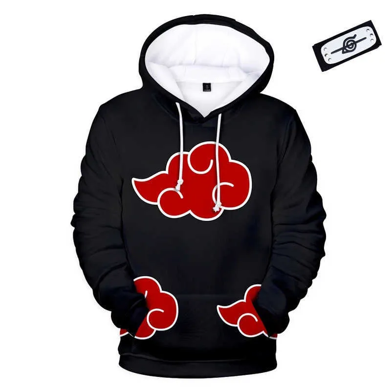 Japão Anime Manga Roupas Akatsuki Vermelho Nuvem 3D Imprimir