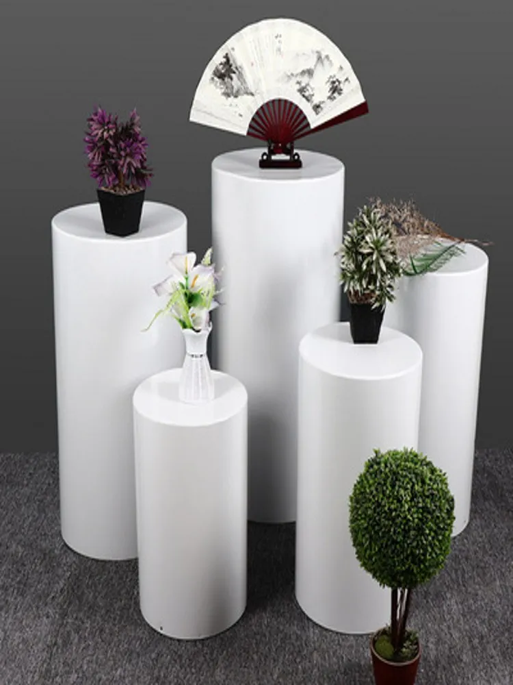 2021 Ny rund 5 styckscylinder Piedestal Display Art Decor Plinths Pillars för DIY Wedding Decorations Holiday