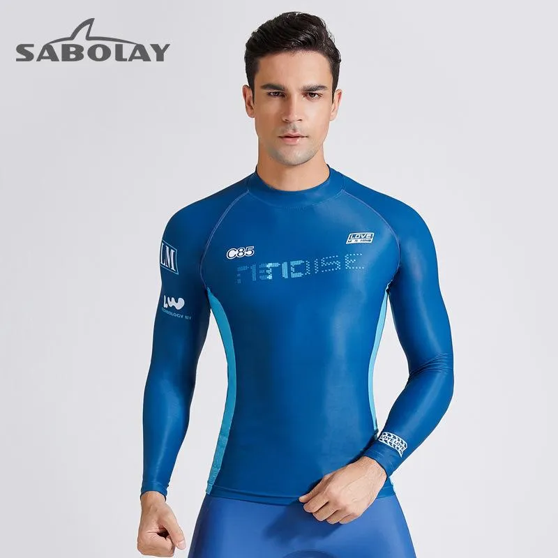 SABOLAY Mens Long Sleeved Snorkeling Swimsuit 2021 UPF50 Sunscreen