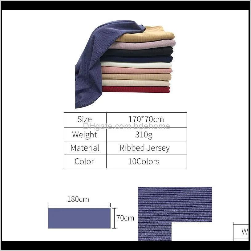 new ribbed jersey scarf premium women muslim stretchy hijabs high quality scarvess 558 t2