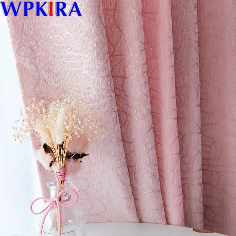 Vorhang Vorhänge Rosa Chenille Blackout Für Wohnzimmer Mädchen Jacquard Sheer Fenster Jalousien Drapieren Hochzeit Home Sweet W-AD618